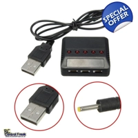 5 in 1 USB Battery Charger For Hubsan X4, WLtoys, MJX, Syma X5C, X5SC