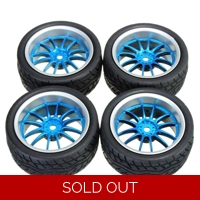 1:10 On Road Racing RC Car Rubber Tires Wheels Tyres 12 Spoke Rims