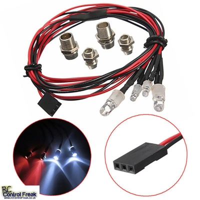 LED Lights For RC Model Car 5mm Headlamps Headlights & 3mm Rear Light