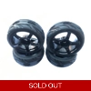 1:10 On Road Racing RC Car Rubber Wheels Tyres Rims Black 5 Spoke