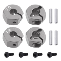 RC Silver Aluminum 7.0 Wheel Hex 12mm Drive HSP HPI Tamiya Car