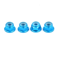 HSP Upgrade Aluminium RC Car Wheel Nylon Flanged Lock Nut M4 4mm Blue