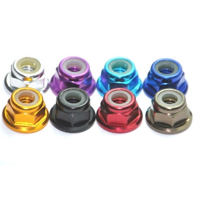 HSP Upgrade Aluminium RC Car Wheel Nylon Flanged Lock Nut M4 4mm