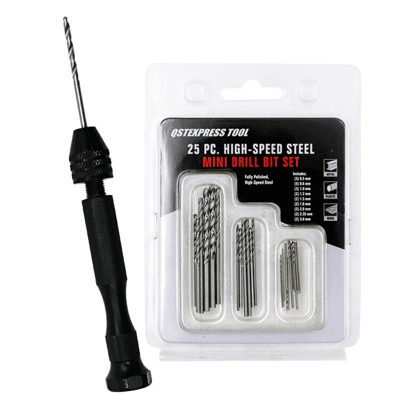 Mini Twist Hand Drill Keyless Chuck 25 Drill Bits DIY Hobby Jewelry Craft Tool Mini Twist Hand Drill Keyless Chuck 25 Drill Bits DIY Hobby Jewelry Craft Tool