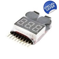 3.7v to 14.4v 1s-8s RC Lipo Battery Tester Low V..