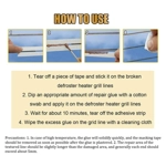 Car Rear Window Repair Kit Fix Broken Defroster Demist Defogger Electric Grid Car Rear Window Repair Kit Fix Broken Defroster Demist Defogger Electric Grid