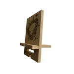 Bee Floral Design Small Mobile Phone Holder Stand Wooden Bamboo Phone Docking Charger Station