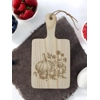 Personalised Mini Wood Herbs Chopping Board Paddle Shaped Cheese Serving