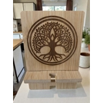 Celtic Tree of Life Design Small Mobile Phone Holder Stand Wooden Bamboo