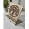 Celtic Tree of Life Design Small Mobile Phone Holder Stand Wooden Bamboo