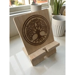 Celtic Tree of Life Design Small Mobile Phone Holder Stand Wooden Bamboo