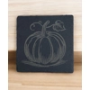 Square Slate Drinks Coaster with Pumpkin Design Halloween Pumpkin