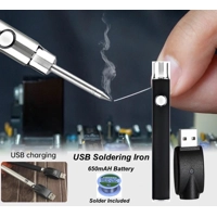 Portable Cordless Soldering Iron Kit USB Recharging 650mAH Battery Pen + Solder
