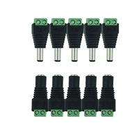 Male & Female 2.1 x 5.5mm DC Power Jack Plug Adapter Connector for CCTV