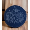 Slate Drinks Coaster with Pumpkin and Flowers Design Halloween Pumpkin