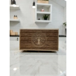 Celtic Tree of Life Engraved Wooden Trinket Box Handcrafted Jewellery Keepsake Storage Box (12x7x5cm