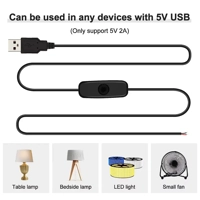 Universal USB Cable ON/Off Switch USB Male 2 Core Wire Ext..
