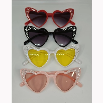 Kids Diamante Heart Sunglasses