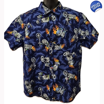 Chopper Hawaiian Style Shirt - NZ Made - Large