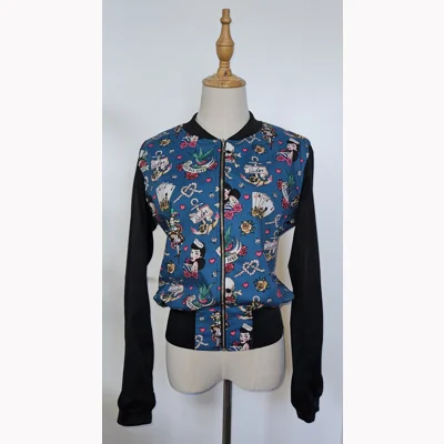 Nautical Pinup Cropped Bomber Jacket by Retro America