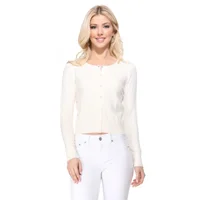 Gem Button Cropped Cardigan