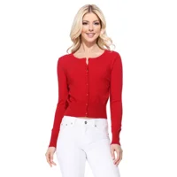 Gem Button Cropped Cardigan