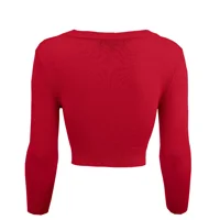 3/4 Sleeve V-Neck Cropped Cardigan