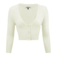 3/4 Sleeve V-Neck Cropped Cardigan
