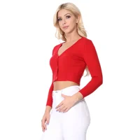 3/4 Sleeve V-Neck Cropped Cardigan