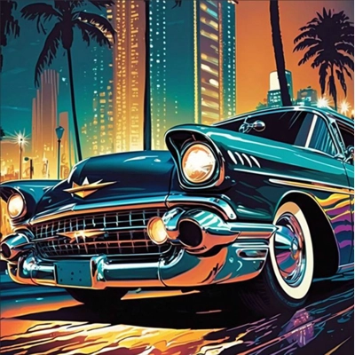 Classic Car Glass Coasters (set of 6)