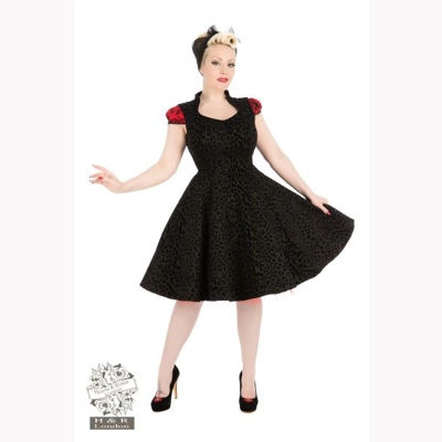 Black Leopard Flocked Felina Dress by Hearts & Roses