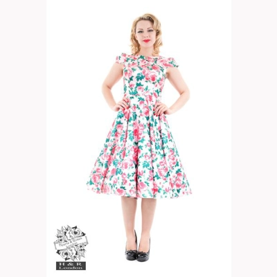 Pink Rose Floral Swing Dress by Hearts & Roses
