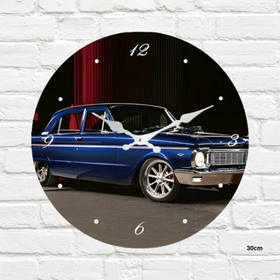 1965 Blue Ford Falcon XP Glass Clocks - 17cm