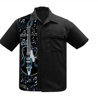 Guitar Panel Lounge Shirt by Steady Clothing