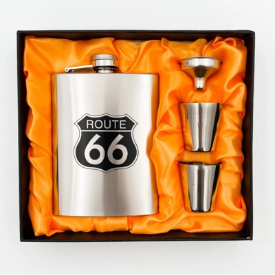 Route 66 Hip Flask Set