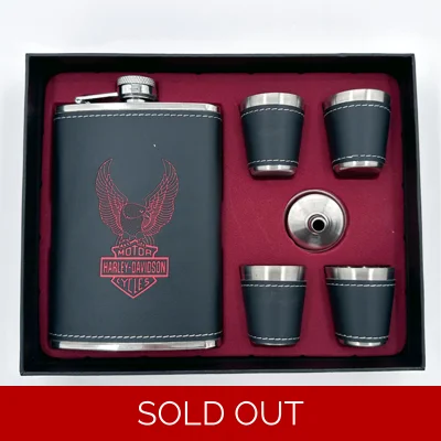 Harley Davidson Hip Flask Set