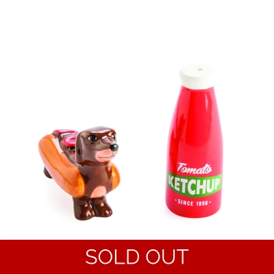 Sausage Dog and Ketchup Salt and Pepper Shakers