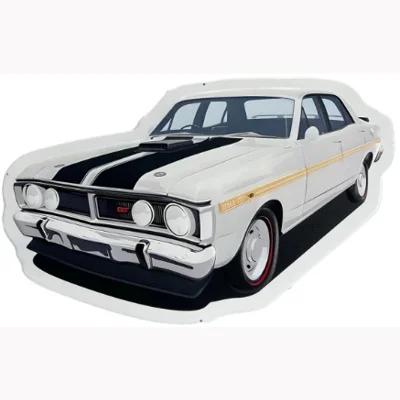 Ford Falcon Embossed Die Cut Metal Sign