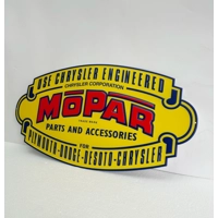 Mopar Embossed Die Cut Metal Sign