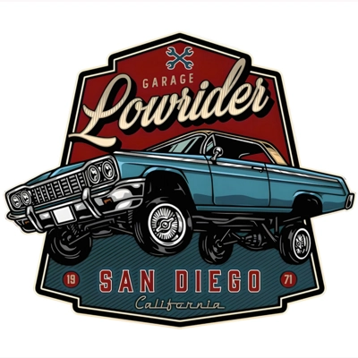 Lowrider Embossed Metal Sign