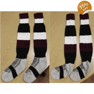 Cleve Bespoke Socks - Black/Maroon