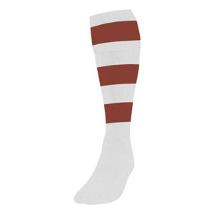 Precision Socks - White/Maroon