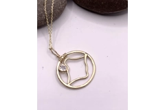 Limited Edition 9ct gold skeleton mountain pendant