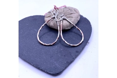 Fused copper and silver hoop earrings