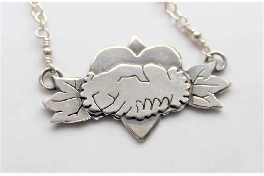 Sterling silver Tattoo inspired Friendship Pendant