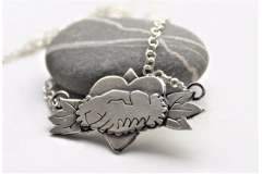 Sterling silver Tattoo inspired Friendship Pendant