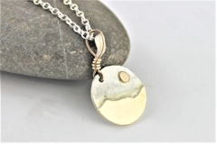 9ct and Sterling petite Mountains Pendant
