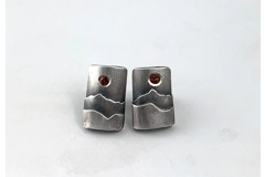 Sterling Silver earrings with faceted gemstones, Tiny Mountains