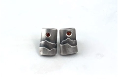 Sterling Silver earrings with faceted gemstones, Tiny Mountains