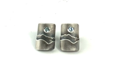 Sterling Silver earrings with faceted gemstones, Tiny Mountains